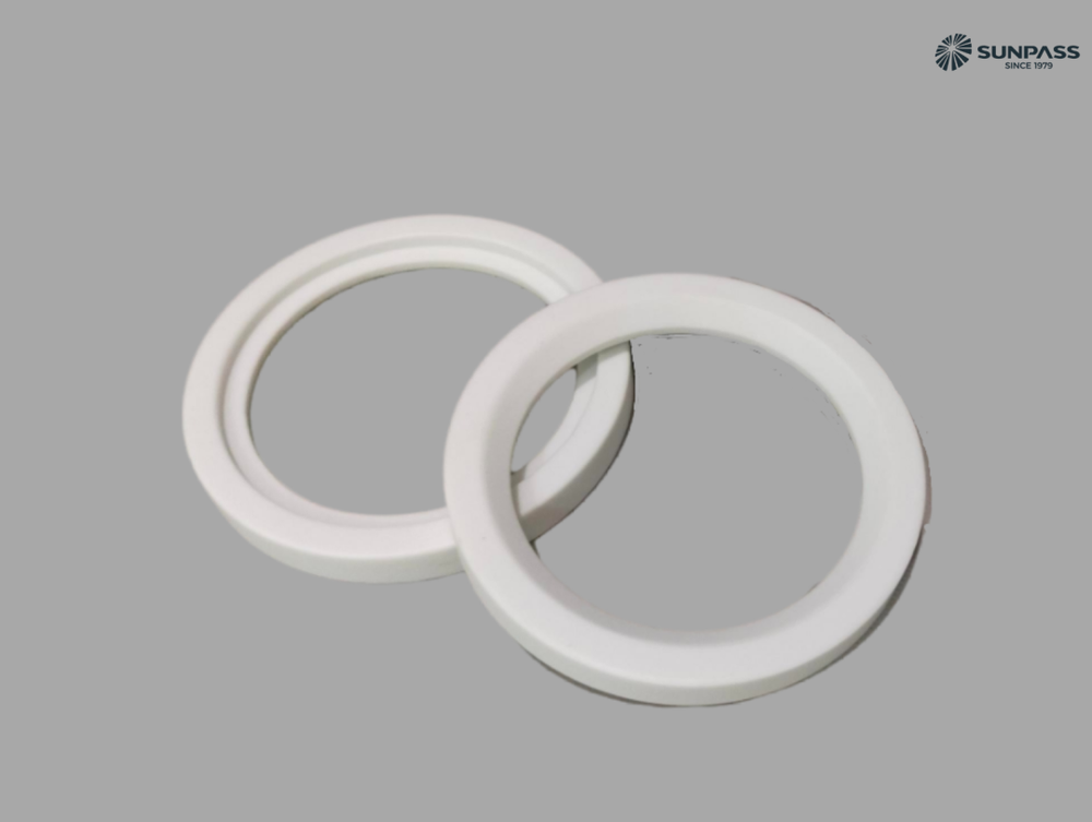 PTFE gasket with white glass fiber PTFE gasket with white glass fiber